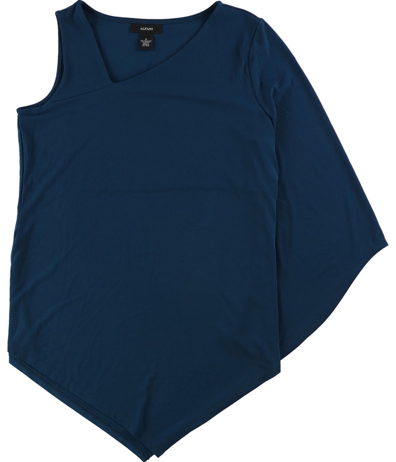Alfani Womens One-Shoulder Knit Blouse
