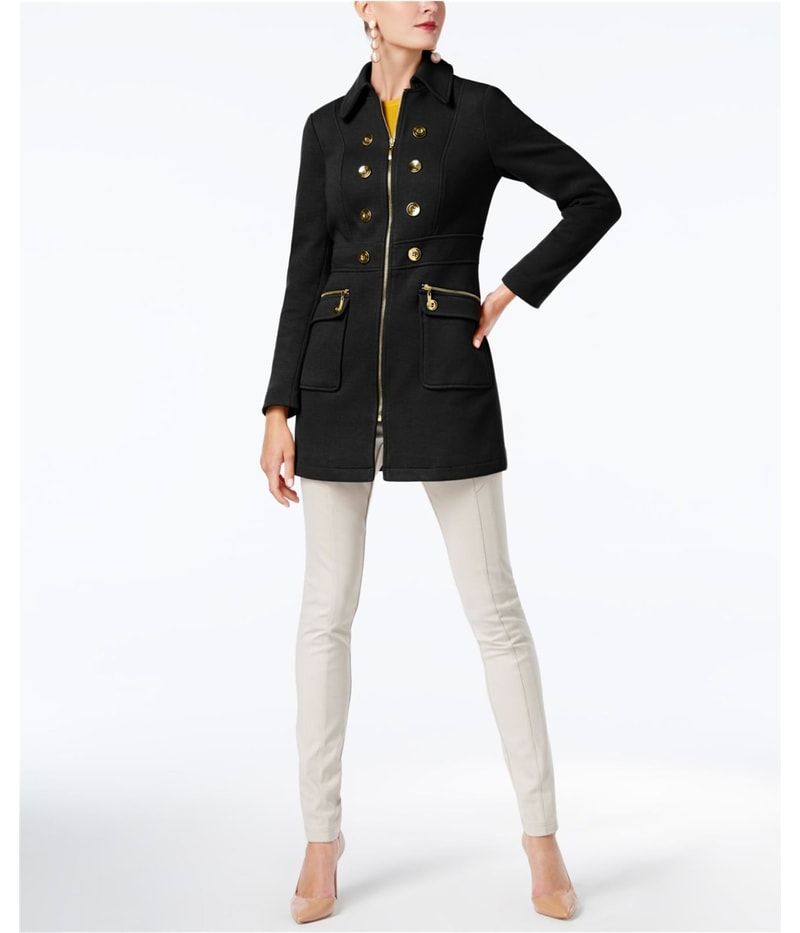 I.N.C Womens Button-Trim Coat