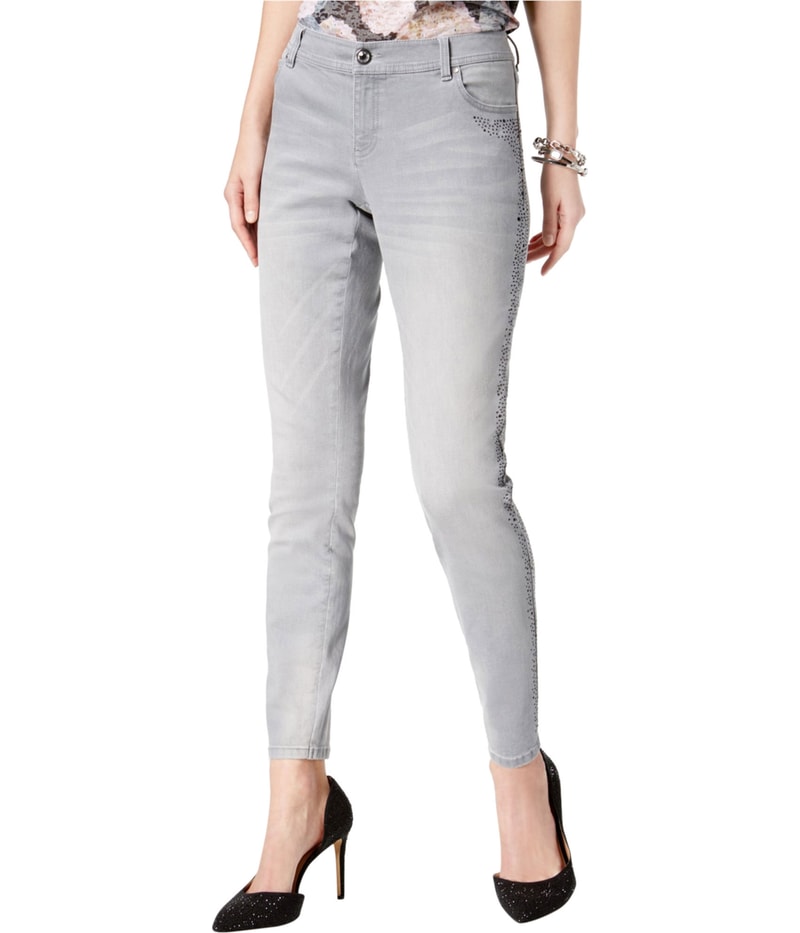 I.N.C Womens Embellished Tapered Skinny Jeans