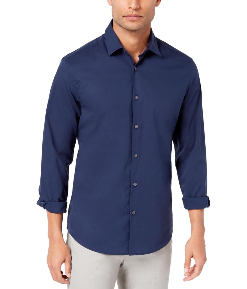 Alfani Mens Stretch Modern Button Up Shirt
