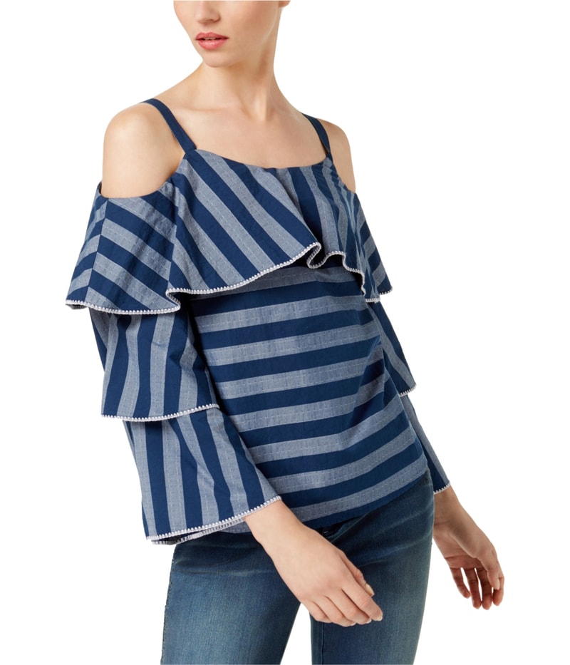I.N.C Womens Tiered-Sleeve Knit Blouse