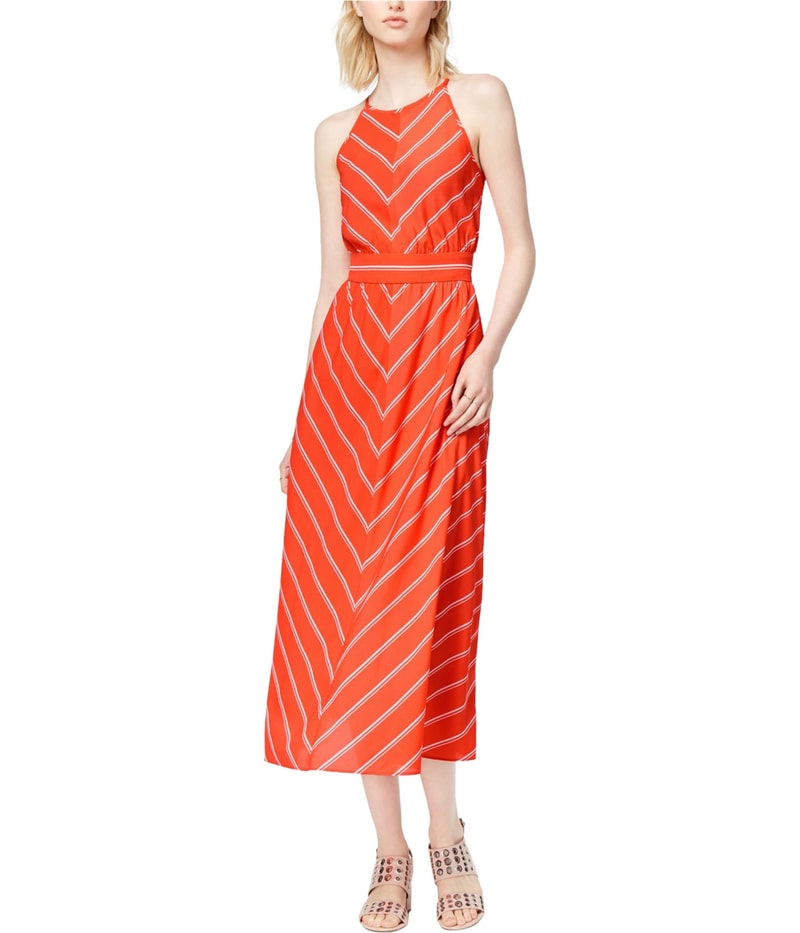 maison Jules Womens Kimberly Striped A-line Dress