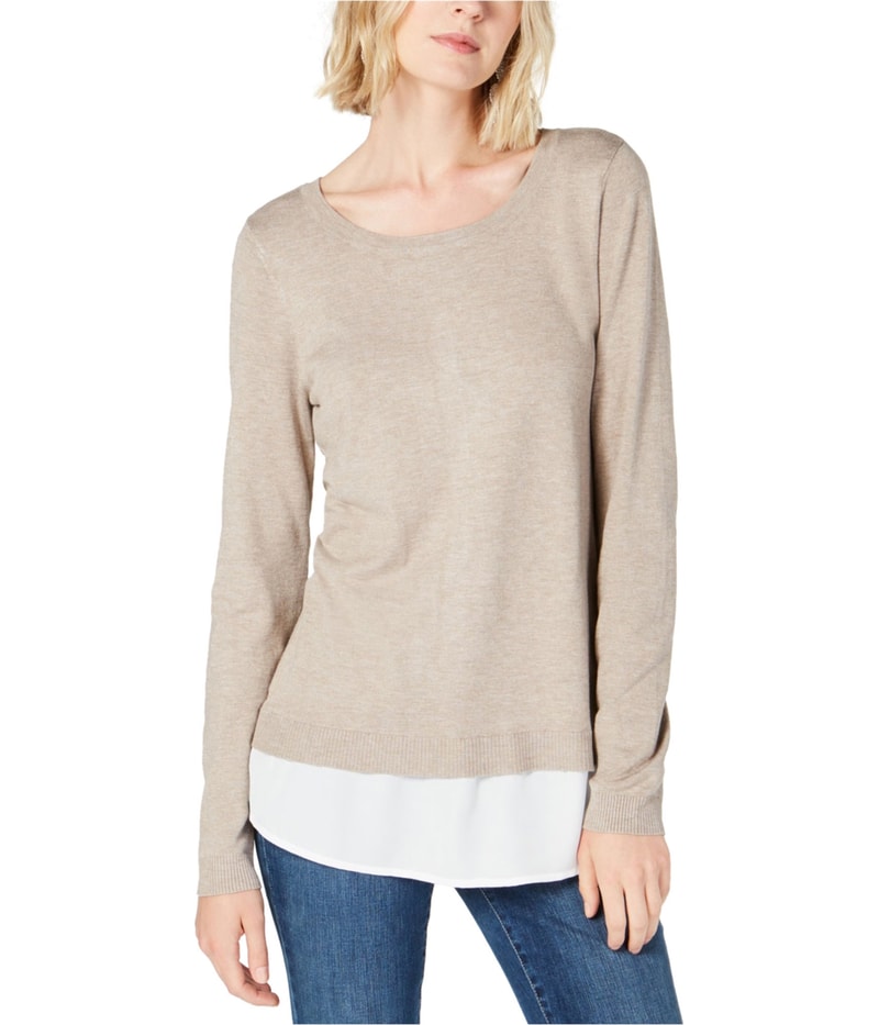 I.N.C Womens Layered Look Pullover Sweater