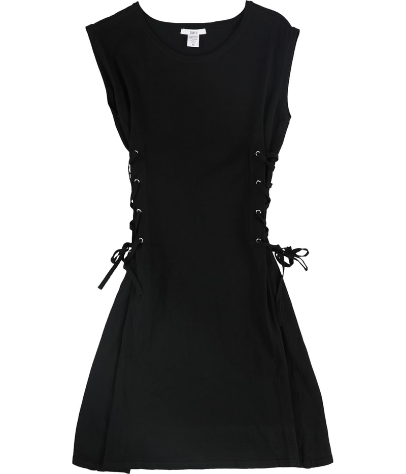bar III Womens Lace-Up Sweater Mini Dress