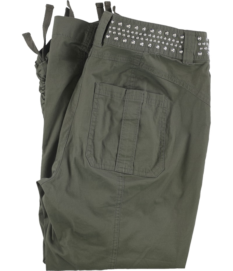 I.N.C Womens Studded Straight Leg Cropped Cargo Casual Pants