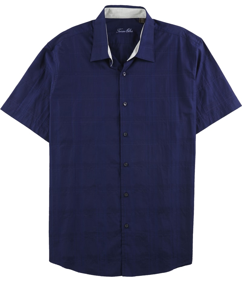 Tasso Elba Mens Textured Button Up Shirt