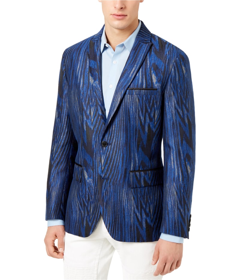 I.N.C Mens Jacquard Two Button Blazer Jacket