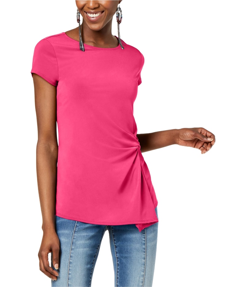 I.N.C Womens Ruching Basic T-Shirt