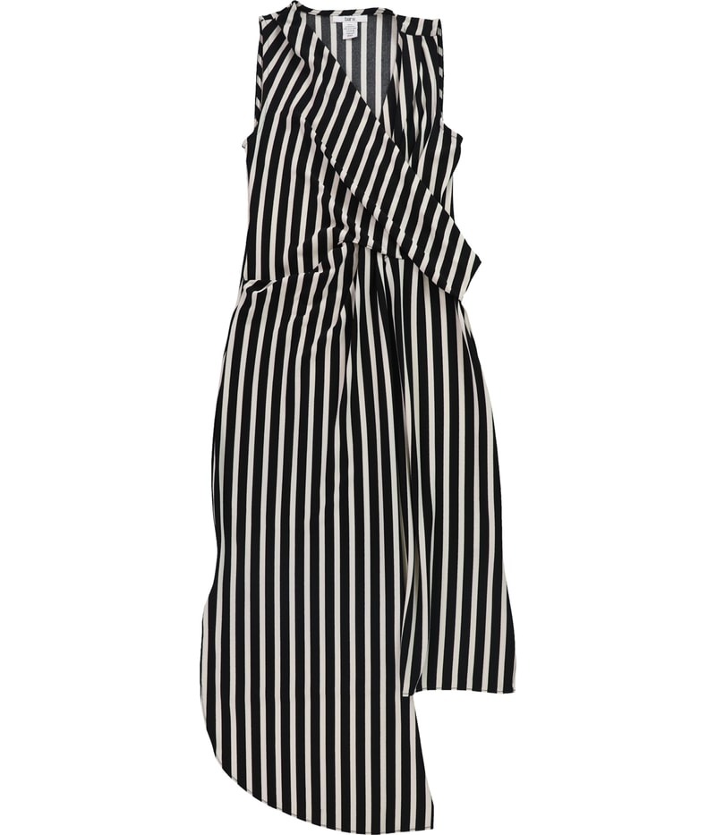 bar III Womens Striped Wrap Asymmetrical Dress