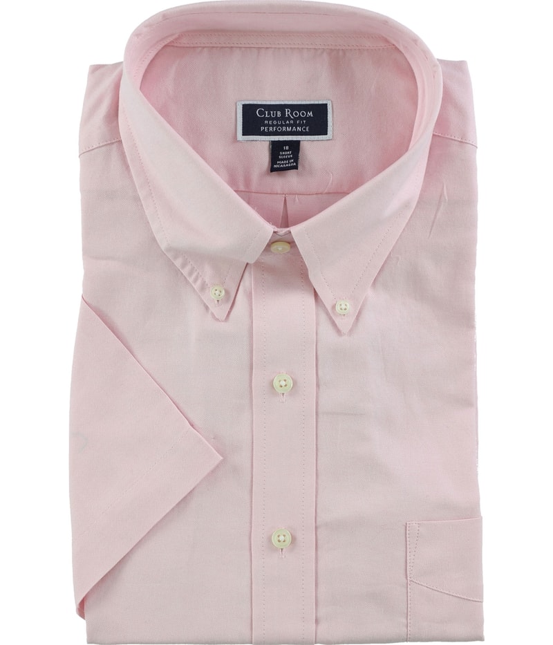 Club Room Mens Wrinkle-Resistant Button Up Shirt