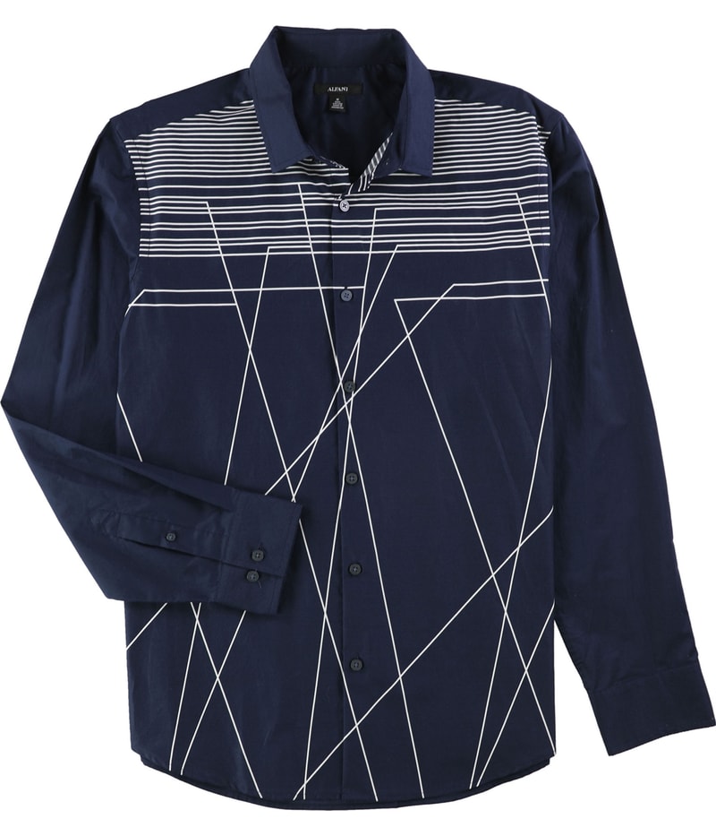 Alfani Mens Clifton Line Button Up Shirt