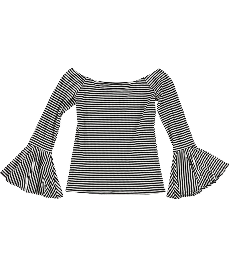 bar III Womens Striped Off the Shoulder Blouse