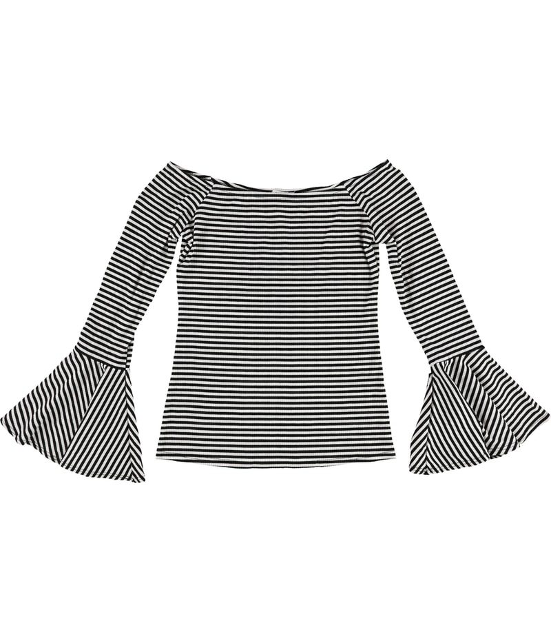 bar III Womens Striped Off the Shoulder Blouse