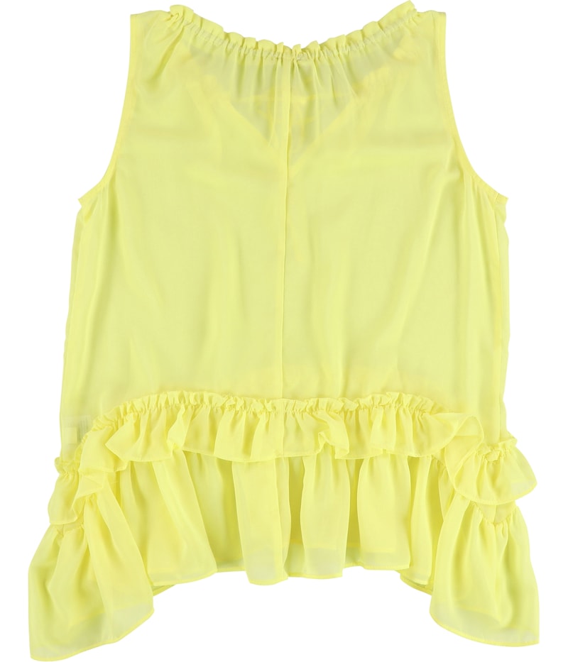 bar III Womens Ruffled Knit Blouse