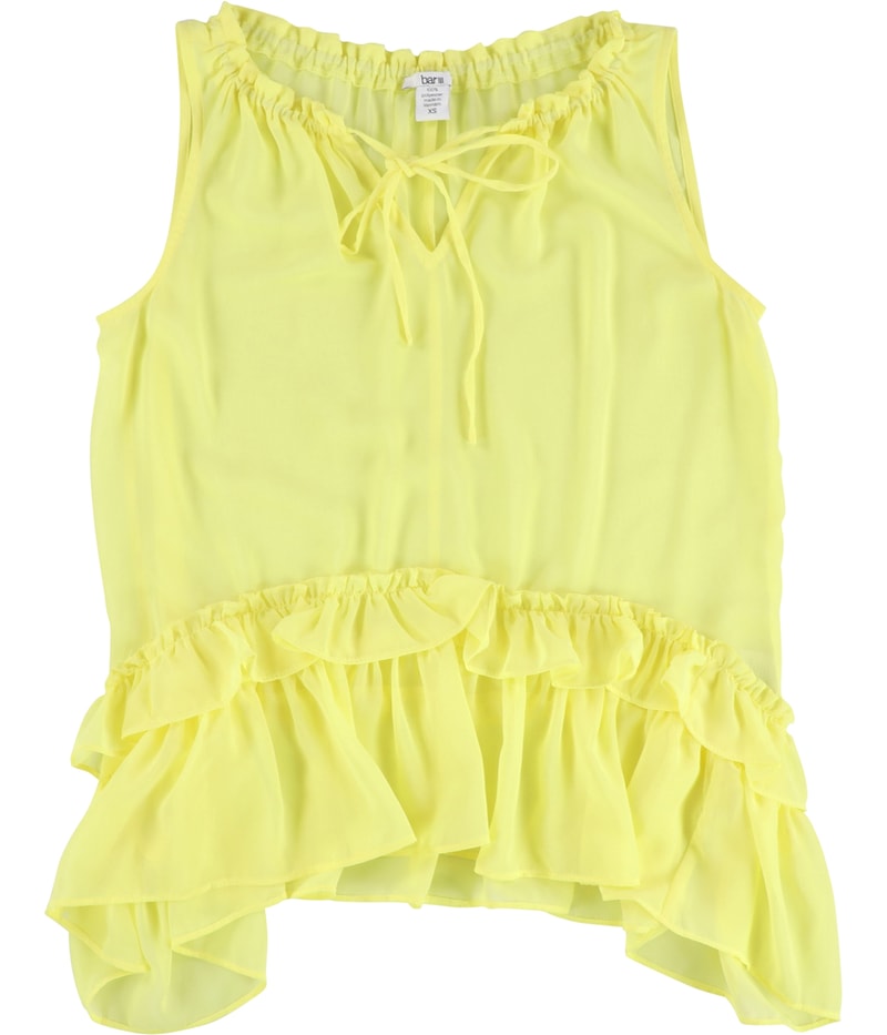 bar III Womens Ruffled Knit Blouse