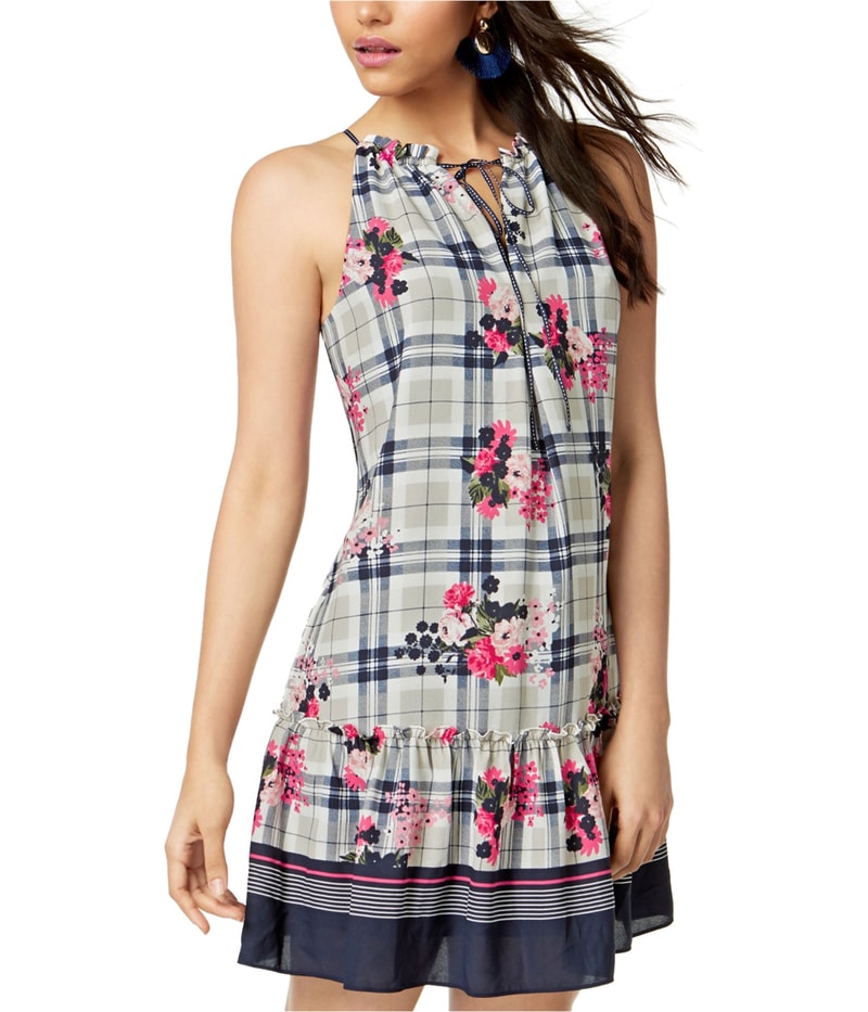 maison Jules Womens Ruffled Hem A-line Dress