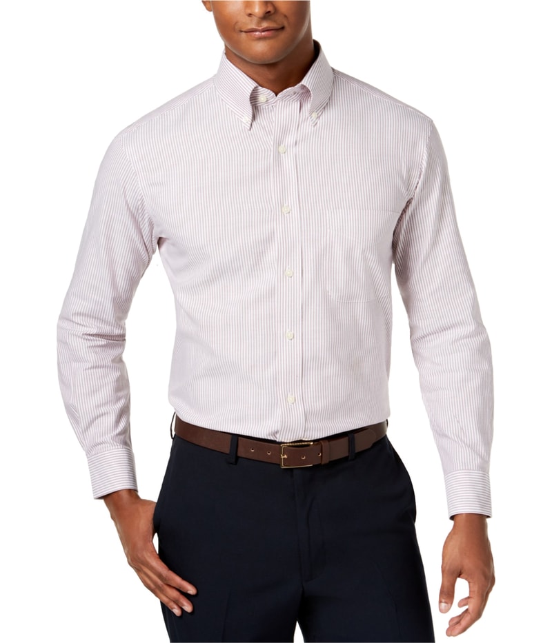 Club Room Mens Striped Slim Fit Button Down Dress Shirt