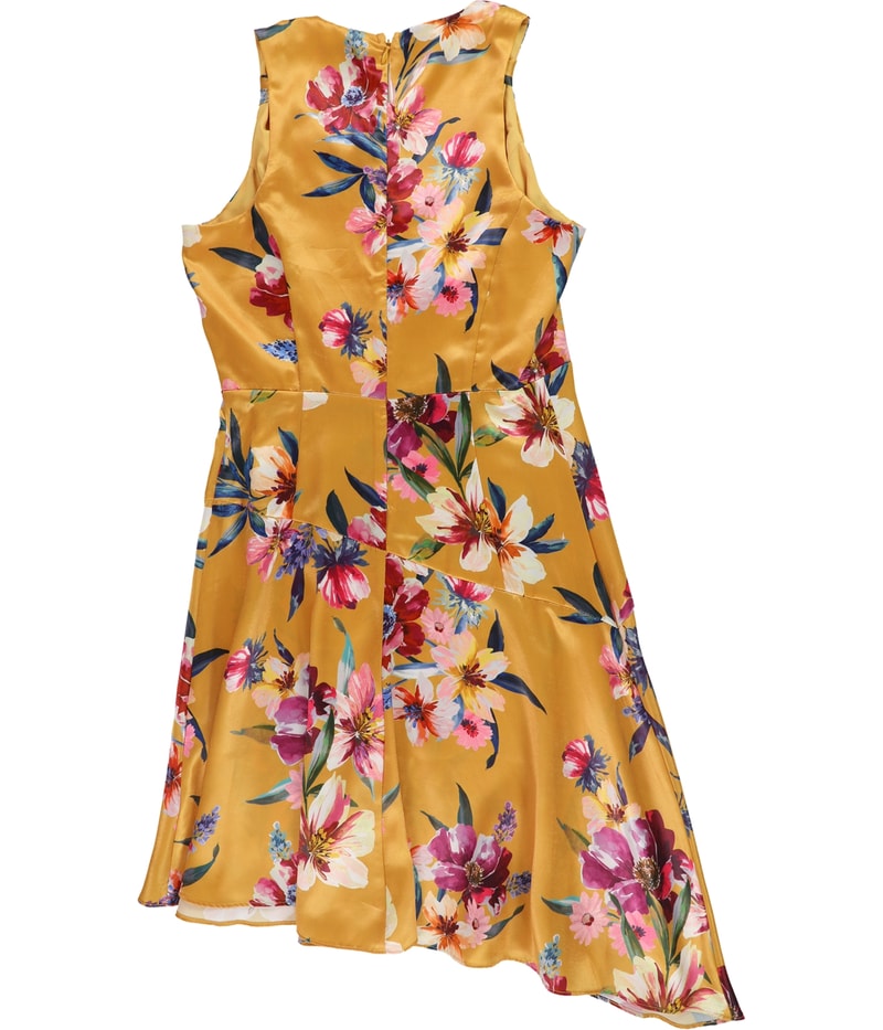 bar III Womens Asymmetrical Fit & Flare Dress