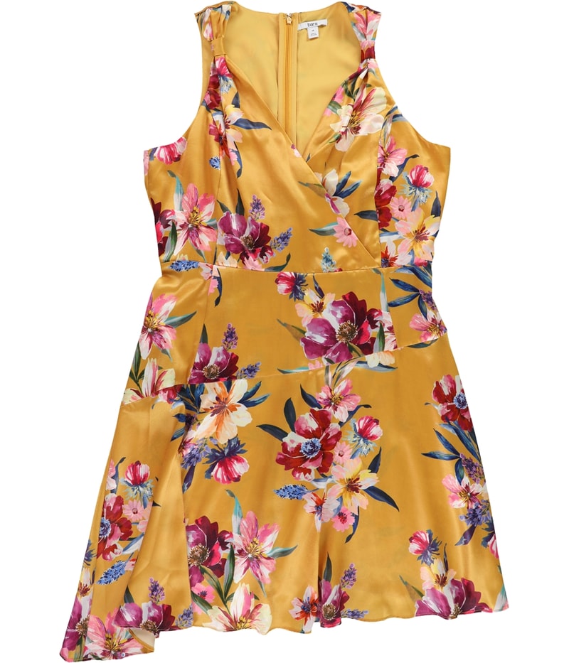 bar III Womens Asymmetrical Fit & Flare Dress