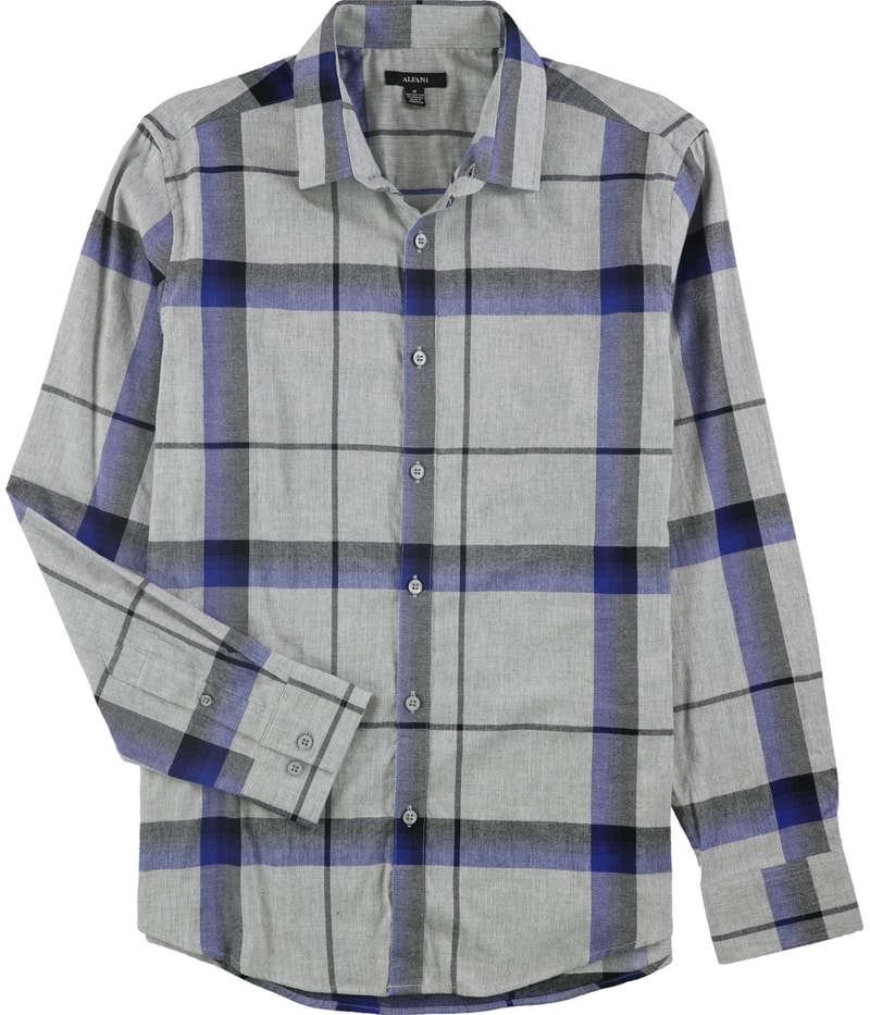 Alfani Mens Plaid Button Up Shirt