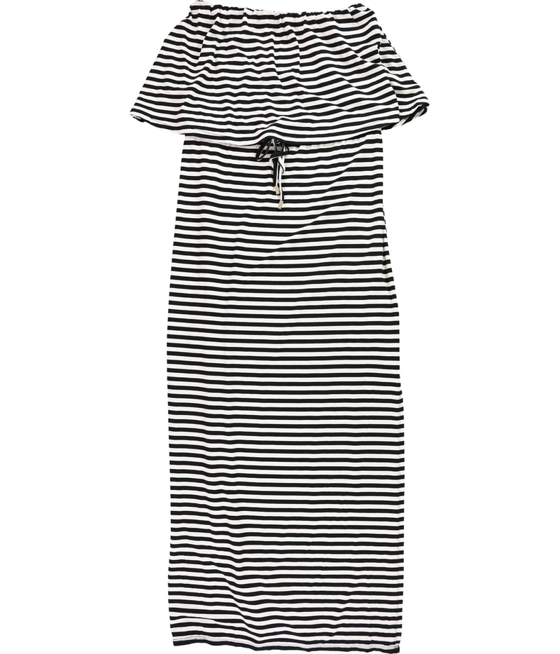 bar III Womens Off Shoulder Maxi Tiered Strapless Dress