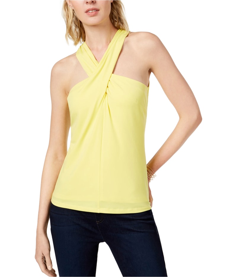 I.N.C Womens Twisted Halter Top Shirt