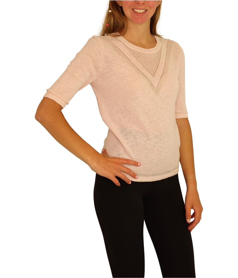 maison Jules Womens Intarsia Pullover Sweater