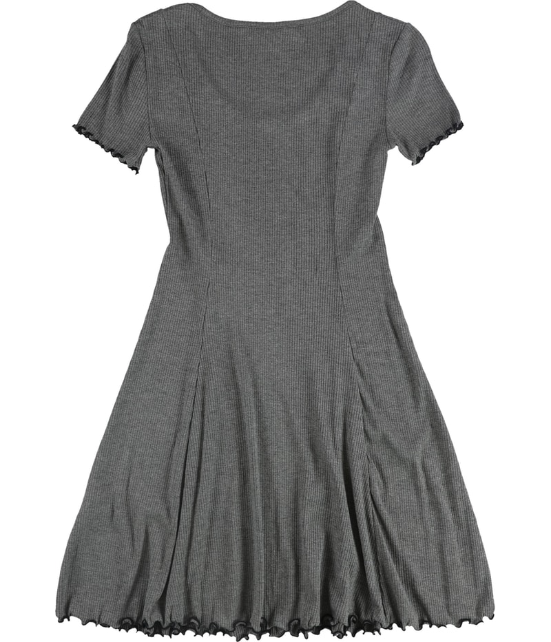 bar III Womens Ribbed Fit & Flare Dress in Gray, image 2 of 2