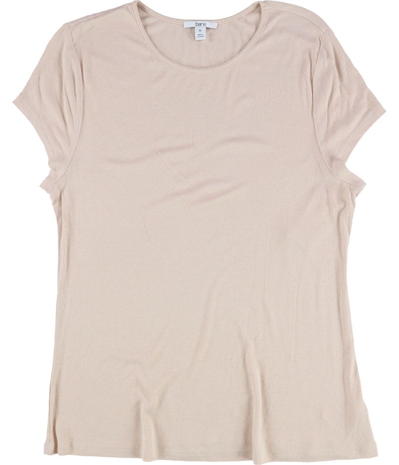 bar III Womens Ribbed Basic T-Shirt