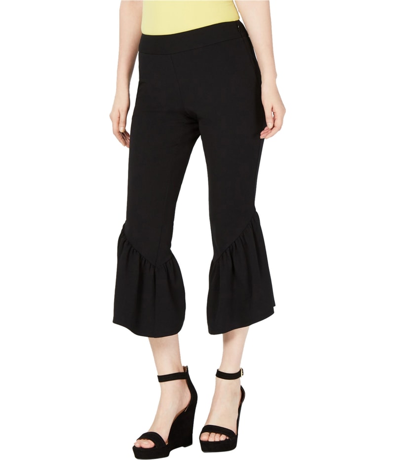 I.N.C Womens Ruffle-Hem Tapered Cropped Capri Casual Pants