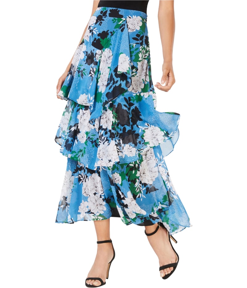 I.N.C Womens Ruffled Tiered Floral Maxi Skirt