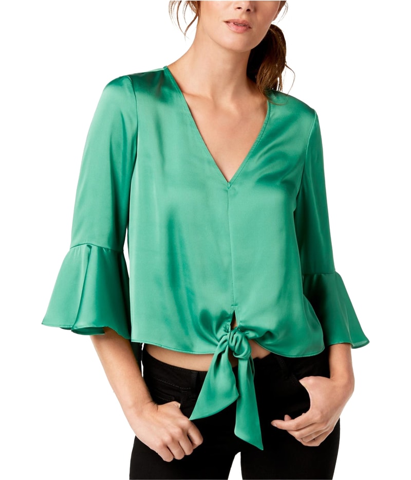 bar III Womens Tie-Front Knit Blouse