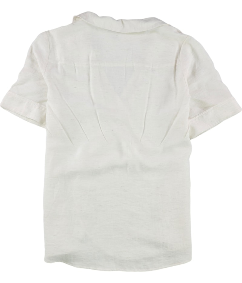 Alfani Womens Ruched Shell Blouse in Natural, view 2
