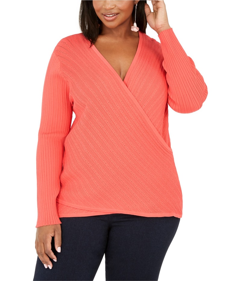 I.N.C Womens Surplice Pullover Sweater