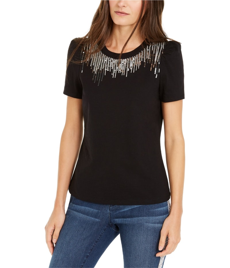 I.N.C Womens Sequin Embellished T-Shirt