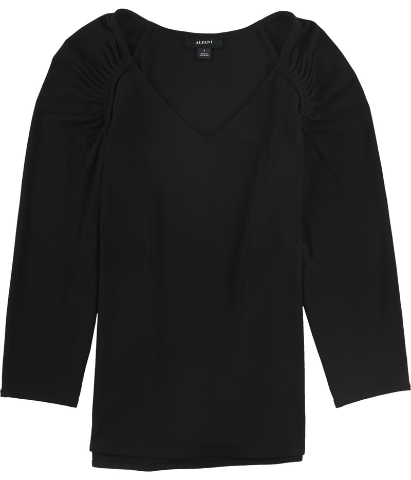 Alfani Womens Pleated Shoulder Shell Blouse
