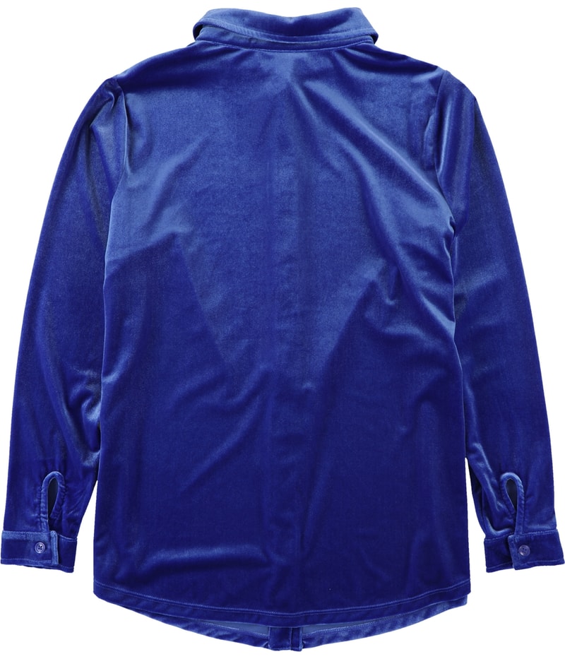 Charter Club Womens Velour Button Up Shirt
