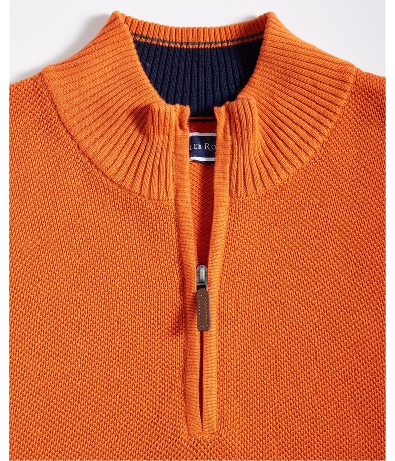 Club Room Mens Quarter-Zip Textured Sweatshirt