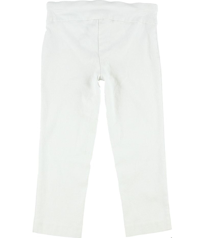 Alfani Womens Textured Straight Leg Slim Cropped Capri Casual Pants