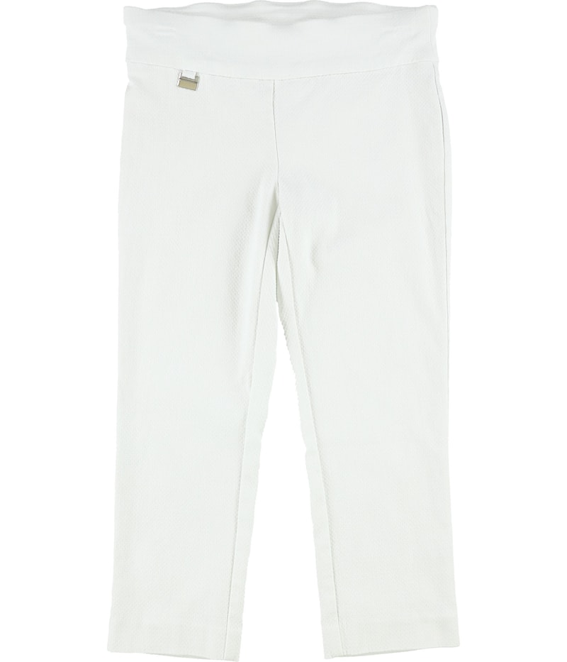 Alfani Womens Textured Straight Leg Slim Cropped Capri Casual Pants