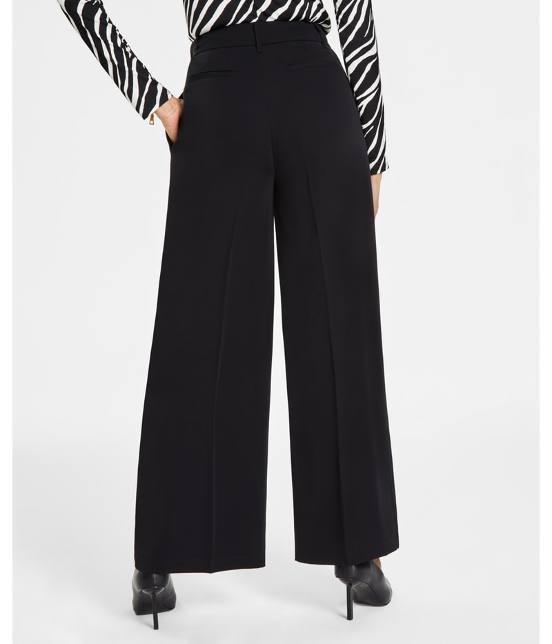 I.N.C Womens Solid Wide Leg Casual Pants