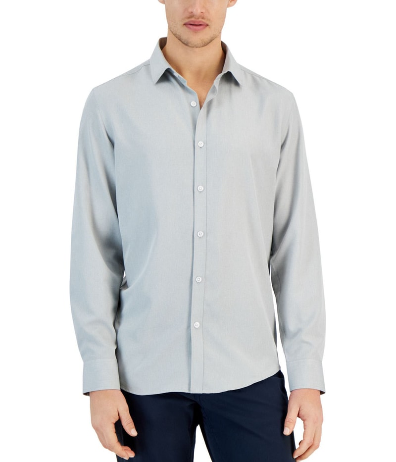 Alfani Mens Moisture-Wicking Button Up Shirt