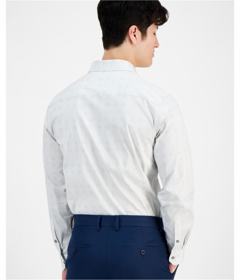Alfani Mens Geo-Lines Button Down Dress Shirt