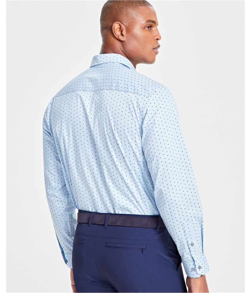 Alfani Mens Regular-Fit Printed Button Down Dress Shirt