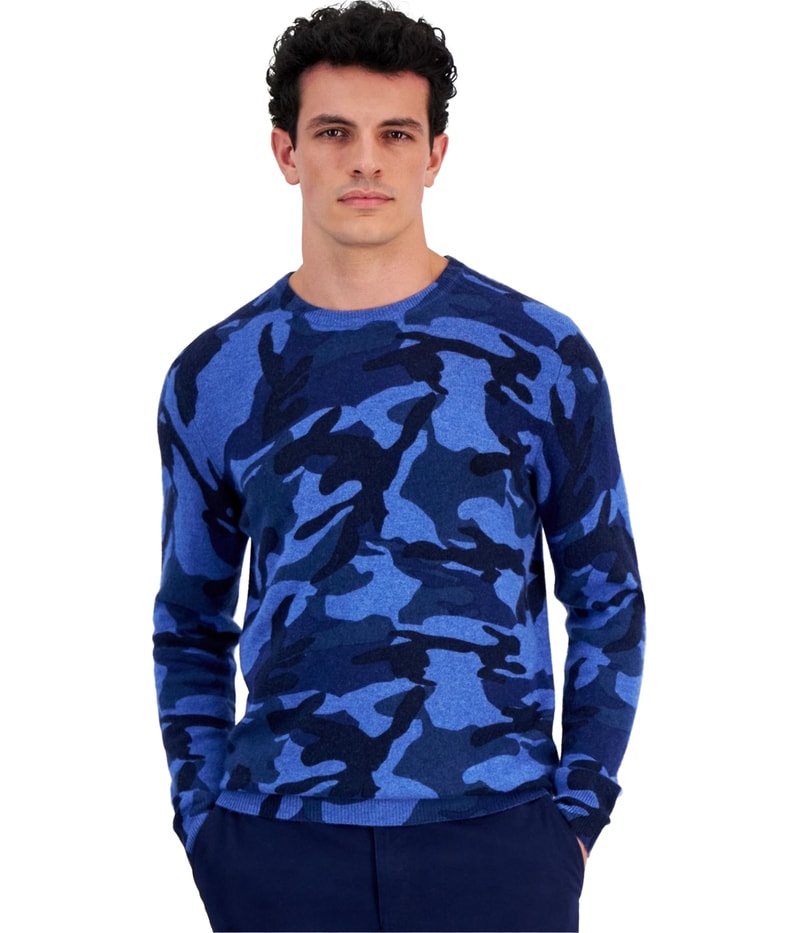Club Room Mens Camo Cashmere Pullover Sweater