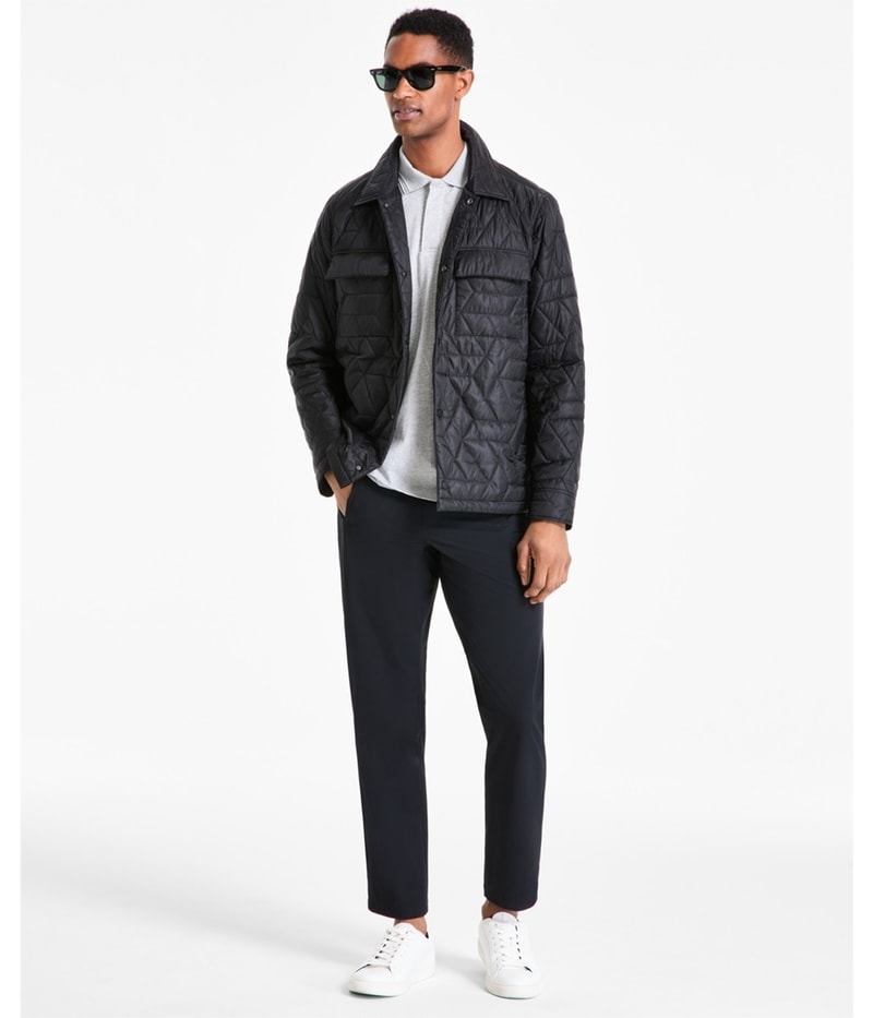 Alfani Mens Quilted Shirt Jacket