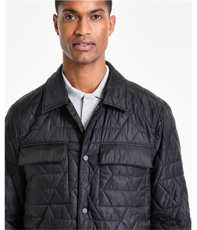 Alfani Mens Quilted Shirt Jacket