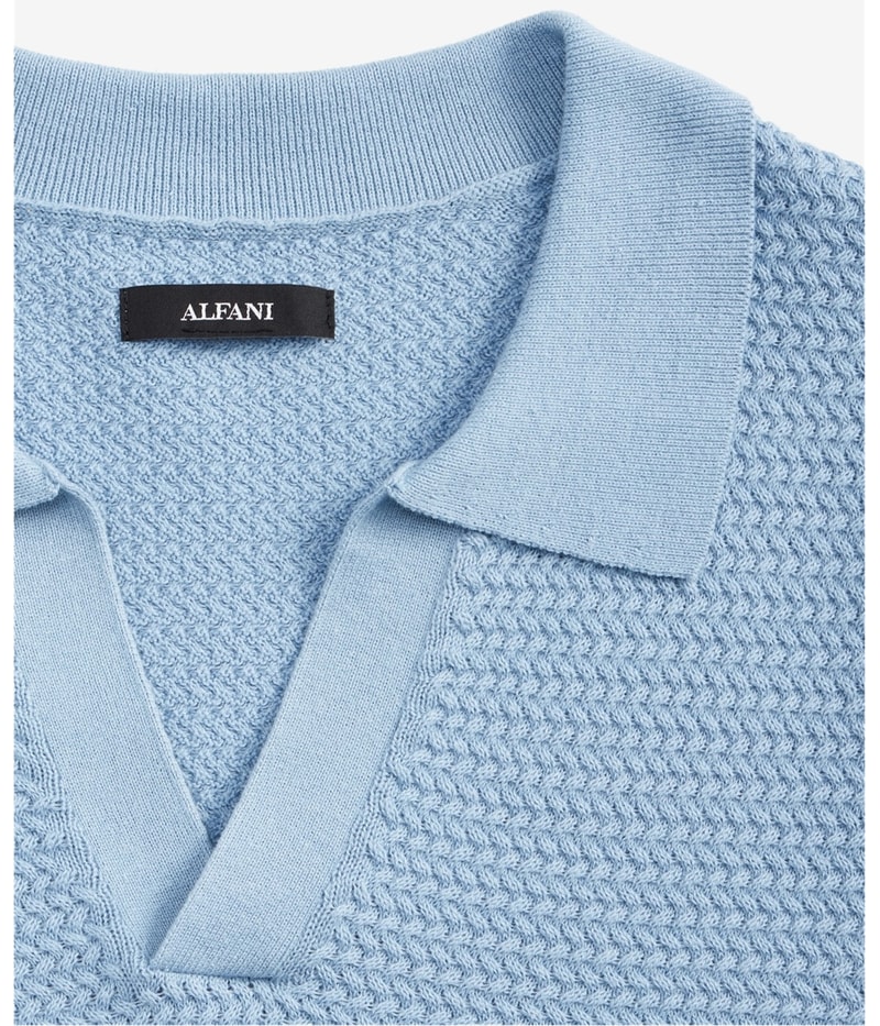 Alfani Mens Textured Polo Shirt