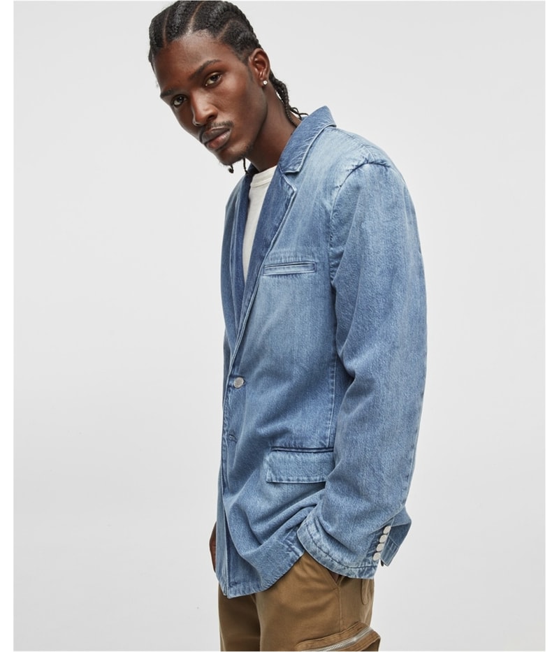 Mode Of One Mens Berman Denim Blazer Jacket