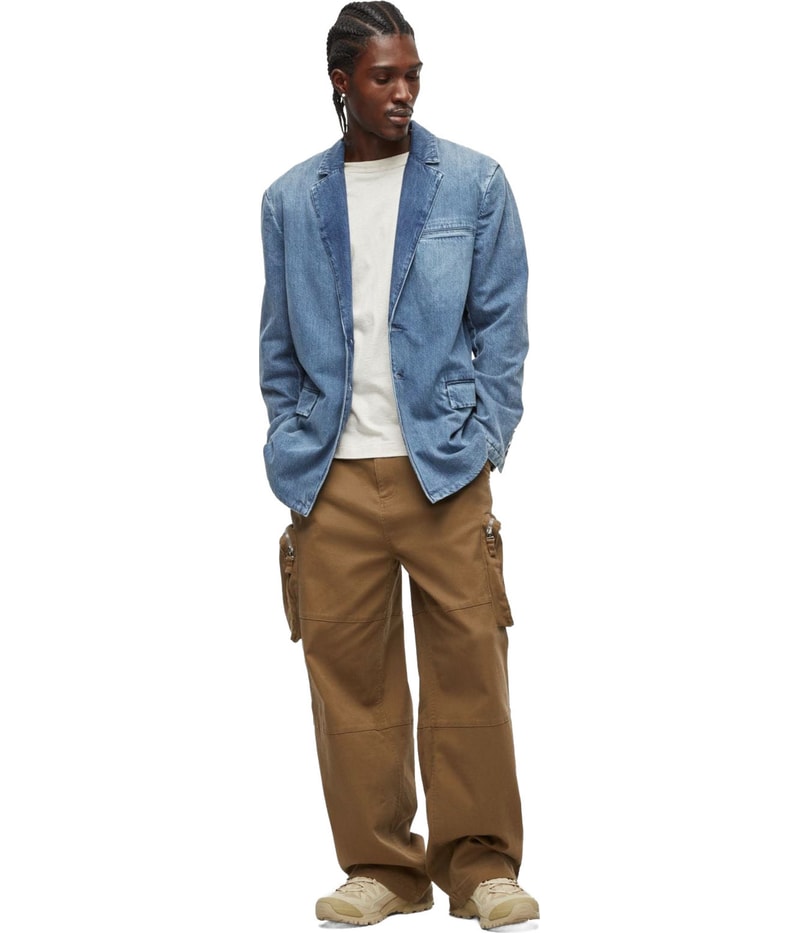 Mode Of One Mens Berman Denim Blazer Jacket